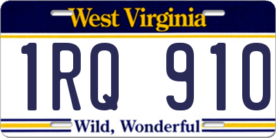 WV license plate 1RQ910