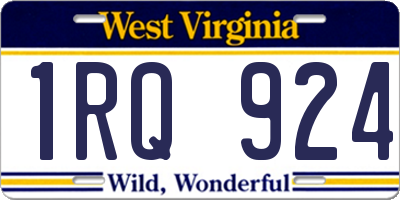 WV license plate 1RQ924