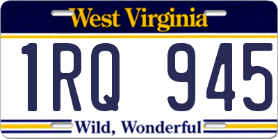 WV license plate 1RQ945
