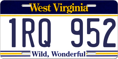 WV license plate 1RQ952