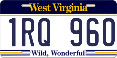 WV license plate 1RQ960