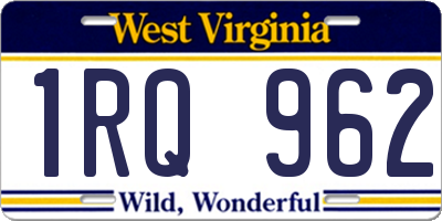 WV license plate 1RQ962