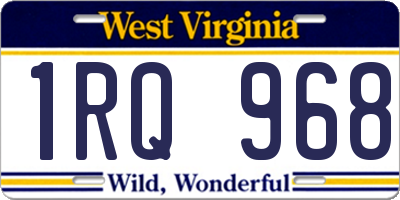 WV license plate 1RQ968