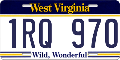 WV license plate 1RQ970