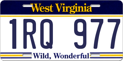 WV license plate 1RQ977