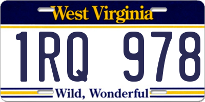 WV license plate 1RQ978