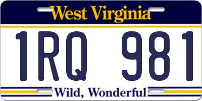 WV license plate 1RQ981