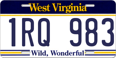 WV license plate 1RQ983