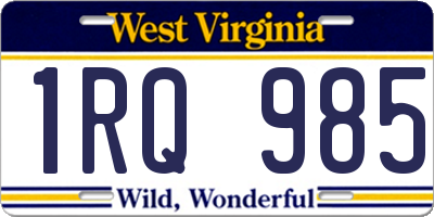 WV license plate 1RQ985