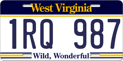WV license plate 1RQ987