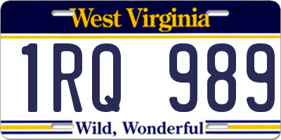 WV license plate 1RQ989