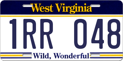 WV license plate 1RR048
