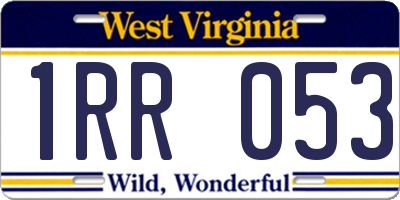 WV license plate 1RR053