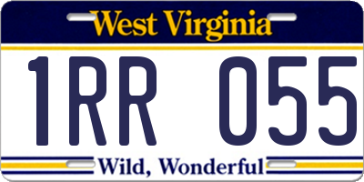 WV license plate 1RR055