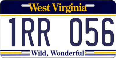 WV license plate 1RR056