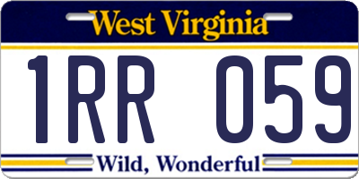 WV license plate 1RR059