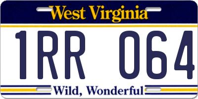 WV license plate 1RR064