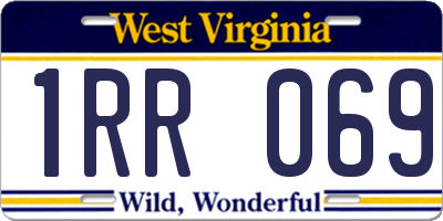 WV license plate 1RR069