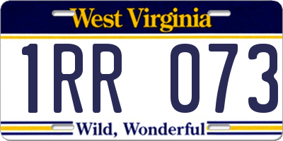 WV license plate 1RR073