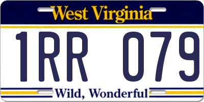 WV license plate 1RR079