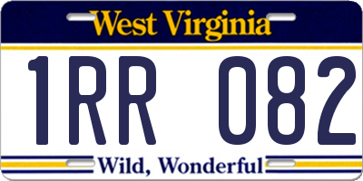 WV license plate 1RR082