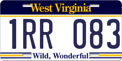WV license plate 1RR083