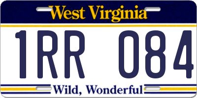 WV license plate 1RR084