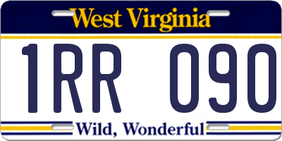 WV license plate 1RR090