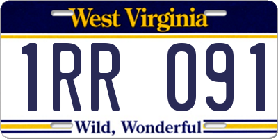 WV license plate 1RR091
