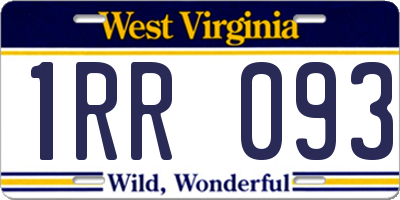 WV license plate 1RR093