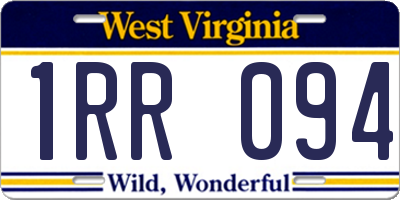 WV license plate 1RR094