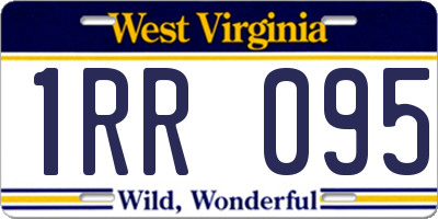 WV license plate 1RR095