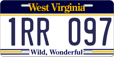 WV license plate 1RR097