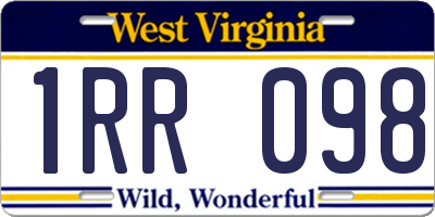 WV license plate 1RR098