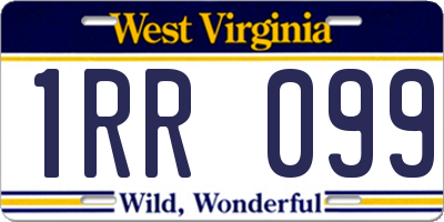 WV license plate 1RR099