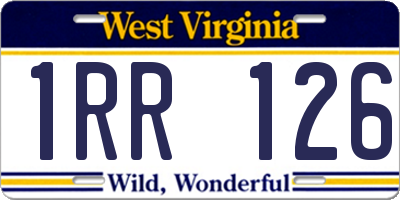 WV license plate 1RR126