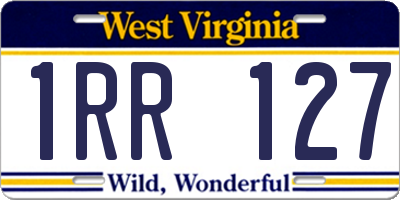 WV license plate 1RR127
