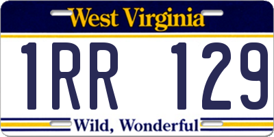 WV license plate 1RR129