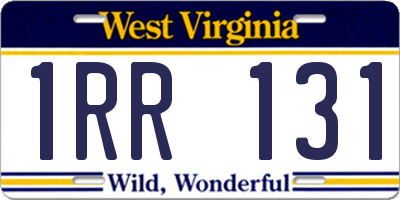 WV license plate 1RR131