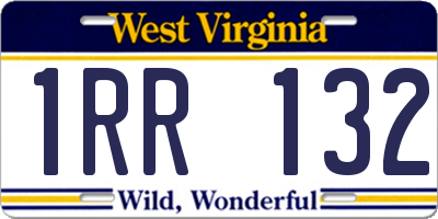 WV license plate 1RR132