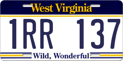 WV license plate 1RR137