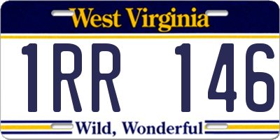 WV license plate 1RR146