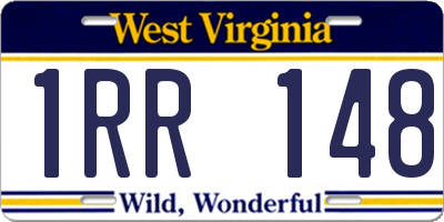 WV license plate 1RR148