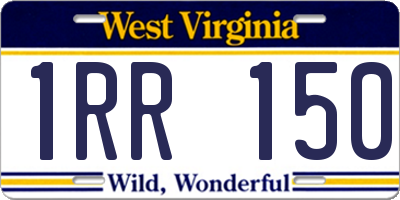 WV license plate 1RR150