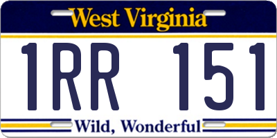 WV license plate 1RR151