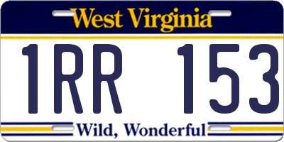 WV license plate 1RR153