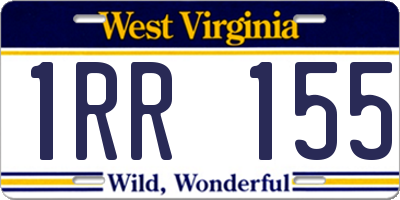 WV license plate 1RR155