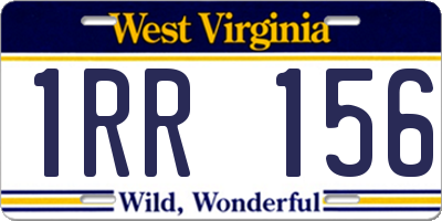 WV license plate 1RR156