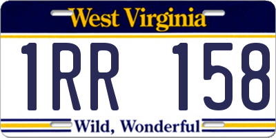 WV license plate 1RR158