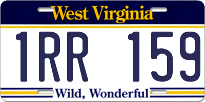 WV license plate 1RR159